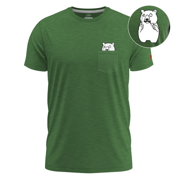 FORSBERG T-shirt vert avec poche poitrine
